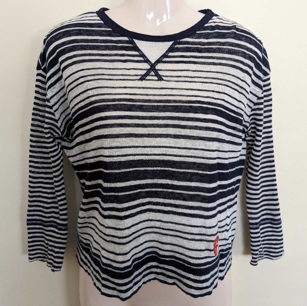 Tory Burch linen knit striped sweater xs